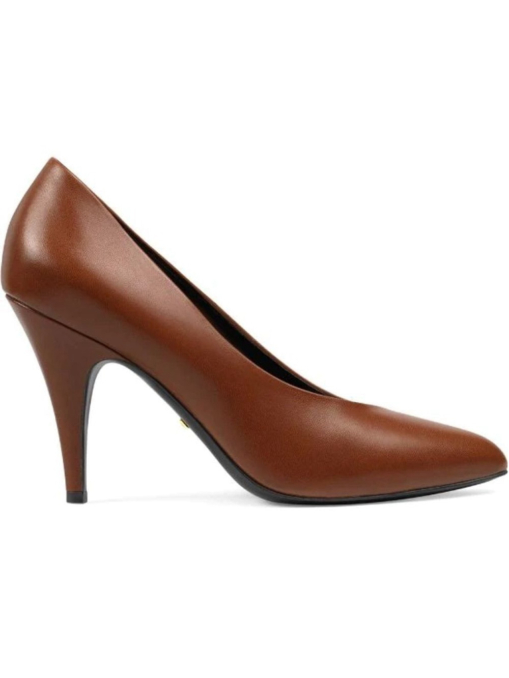 NEW Authentic Gucci Brown Vamp High Heel Leather Pumps 38.5 - Picture 3 of 10
